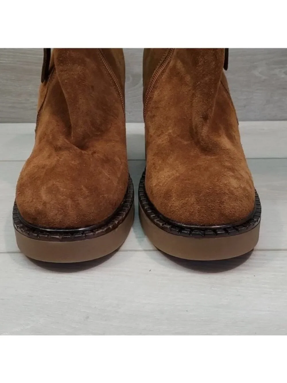 Steve Madden Women Moby Ankle Leather Platform Heels shoes boots sz 11